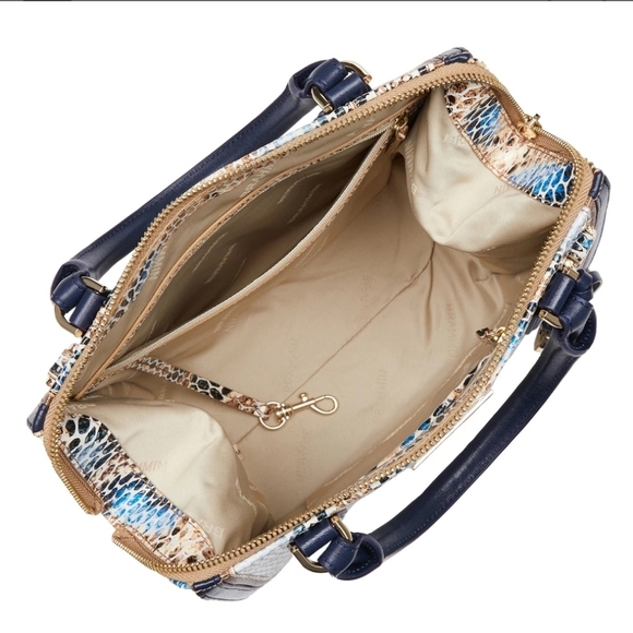 🔹️ BRAHMIN 🔹️small caroline deep Azure Delahaye genuine leather satchel - Picture 6 of 10